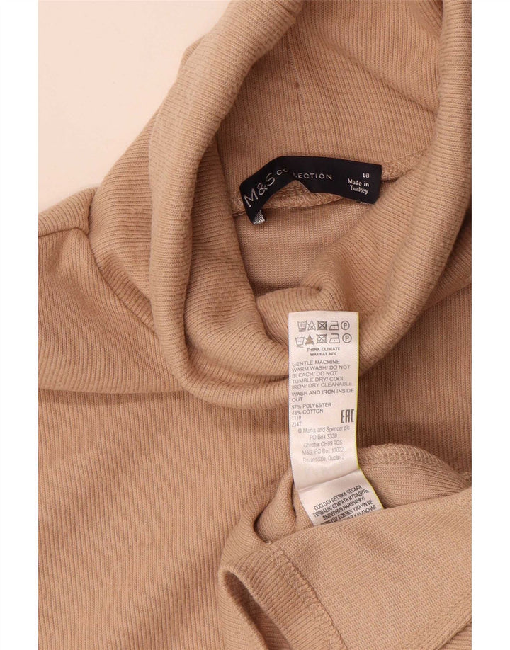 Marks & Spencer Damen-Weste mit Rollkragen, UK 10, Größe S, Beige, Polyester