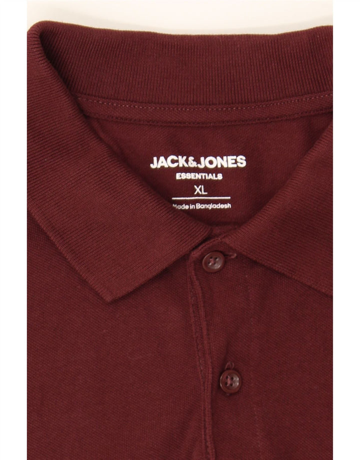JACK & JONES Mens Polo Shirt XL Burgundy Cotton Vintage Jack & Jones and Second-Hand Jack & Jones from Messina Hembry 