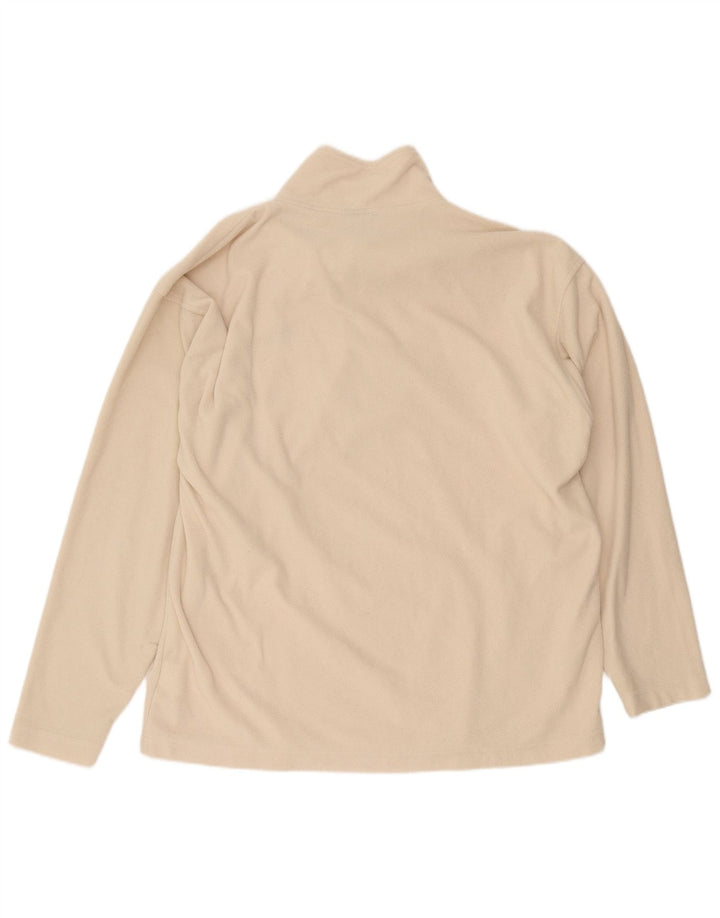 Kappa Herren-Fleecepullover mit Reißverschluss, 2XL, Beige, Polyester