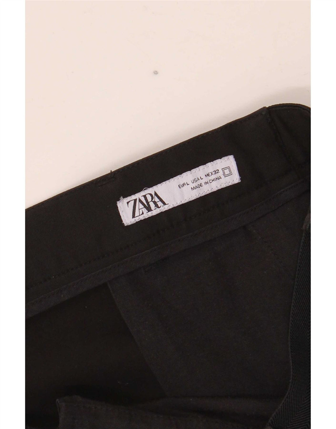 Zara Mens Slim Chino Trousers Large W32 L27 Black
