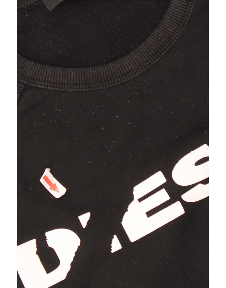 Diesel masculino gráfico moletom jumper grande algodão preto