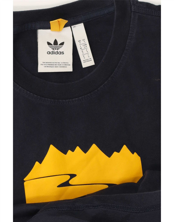 Adidas Mens Graphic T-Shirt Top Small Navy Blue