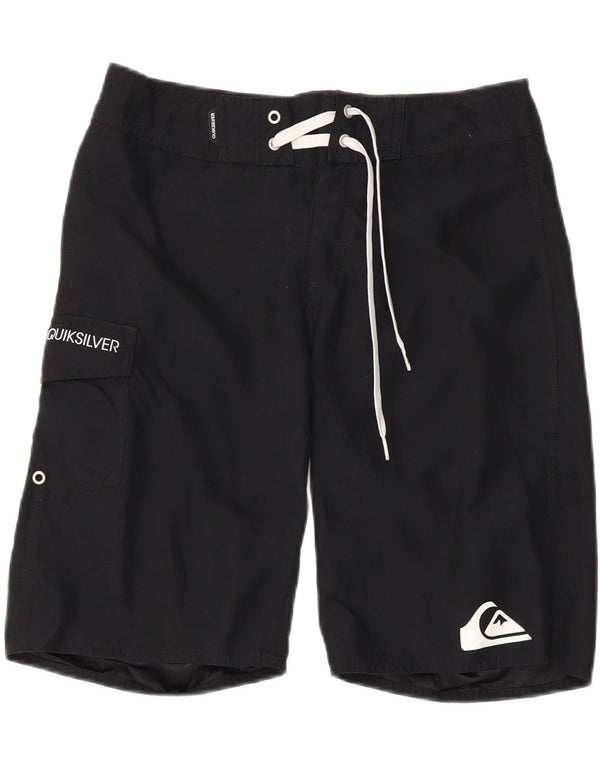 Quiksilver Mens Graphic Swimming Shorts Small Black Polyester