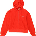 CHAMPION Womens Hooded Fleece Jacket UK 14 Medium Red Polyester Vintage Champion and Second-Hand Champion from Messina Hembry 