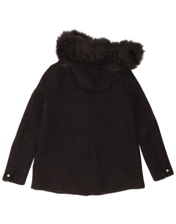 Giacca a vento con cappuccio da donna Zara UK 10 piccola in lana nera