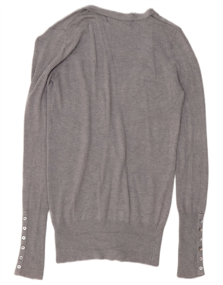 ZARA Womens Cardigan Sweater UK 10 Small Grey Rayon
