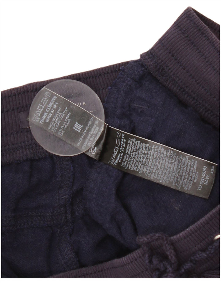 Marks & Spencer Womens Chino Shorts UK 12 Medium W32  Navy Blue Linen