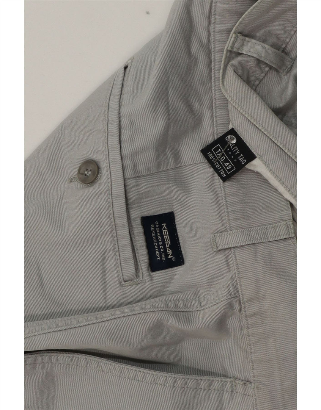 KEEGAN Herren gerade Cargohose IT 48 Medium W32 L30 Grau Baumwolle