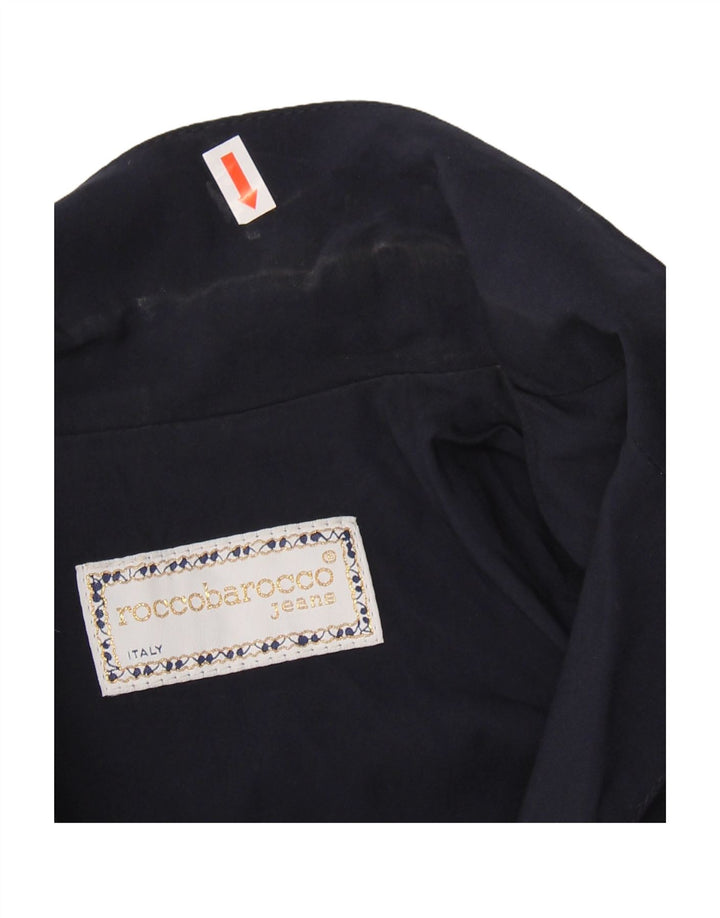 ROCCOBAROCCO Womens Military Jacket IT 42 Medium Navy Blue Viscose