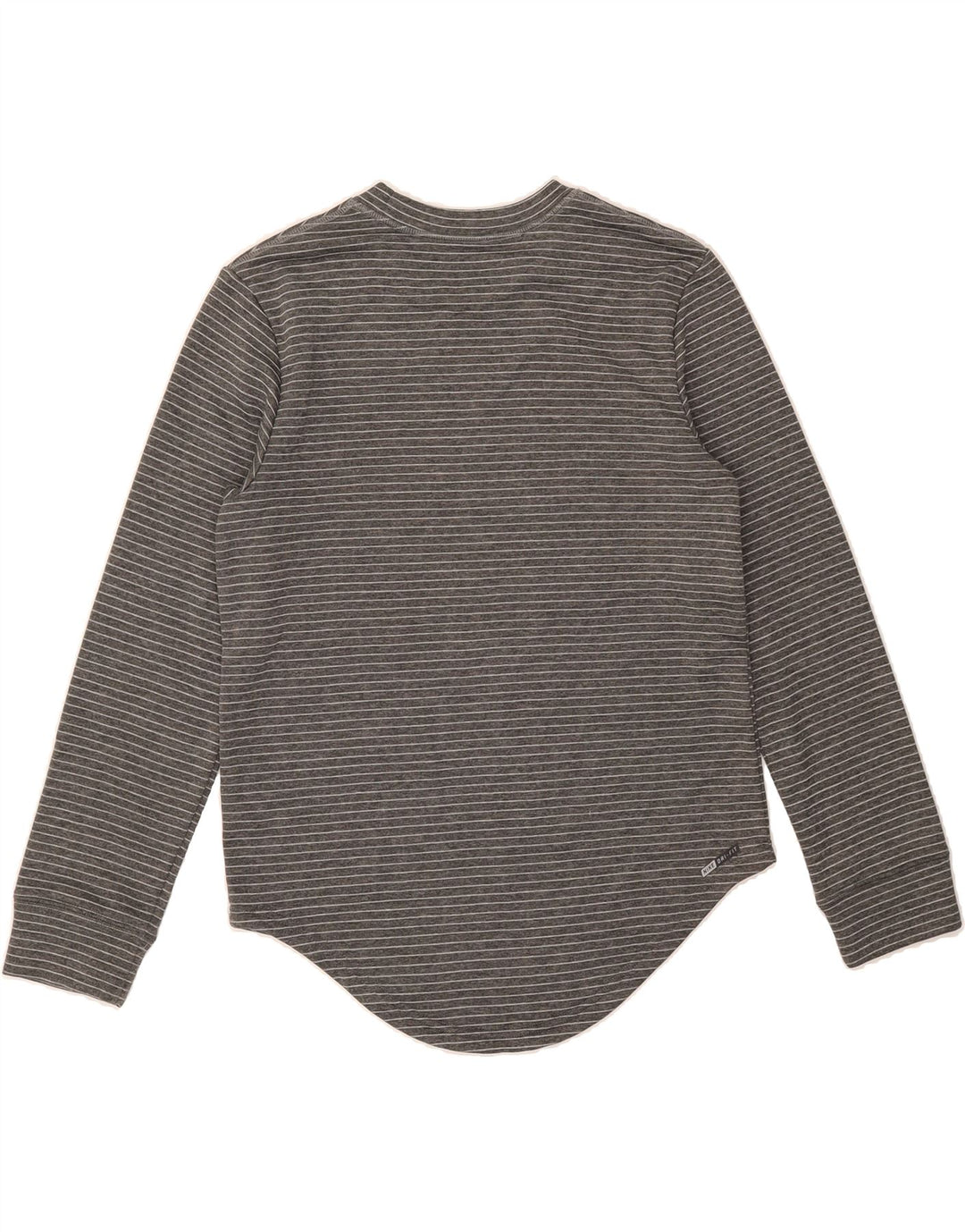 HURLEY Womens Graphic Top Long Sleeve UK 10 Small Grey Striped Polyester Vintage Hurley and Second-Hand Hurley from Messina Hembry 