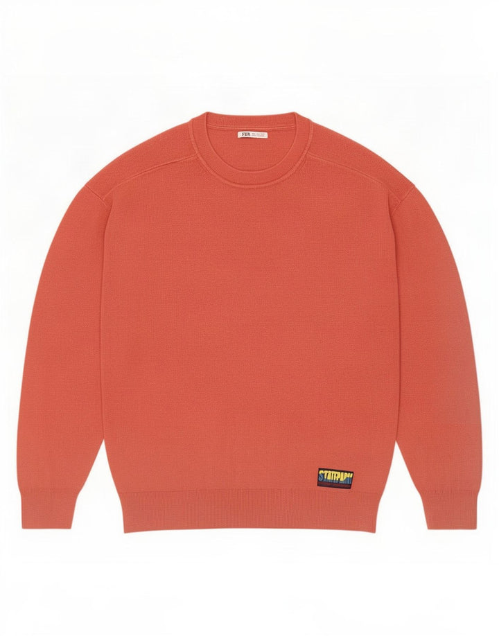 Maglione maglione girocollo da uomo Zara grande rosso