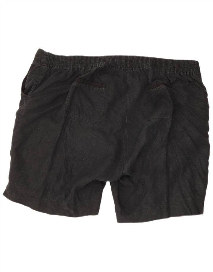 Marks & Spencer Mens Chino Shorts W52 5XL Black Linen