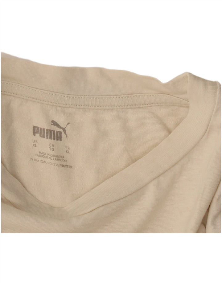Puma Mens Graphic T-Shirt Top XL Beige