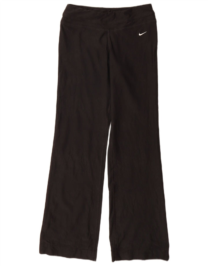 Nike Womens Dri Fit Flare Tracksuit Trousers UK 8 Small Black Polyester