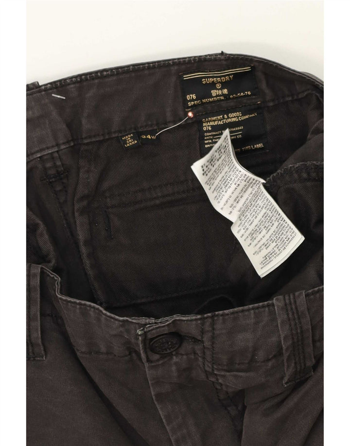 Superdry Mens Cargo Shorts W34 Grande Algodão Cinza
