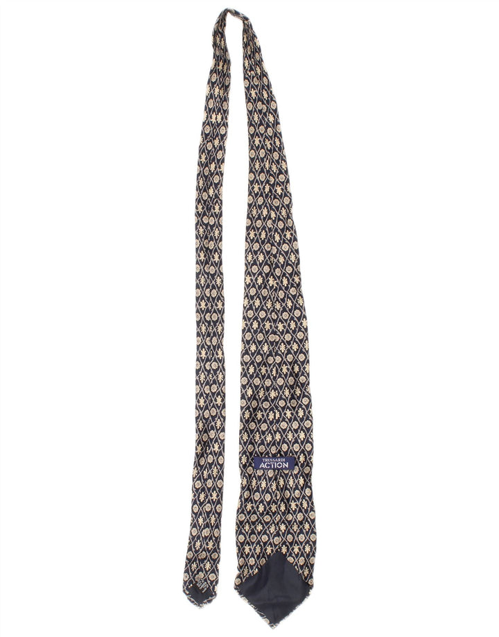 Trussardi Mens Tie One Size Blue Floral Silk Classic