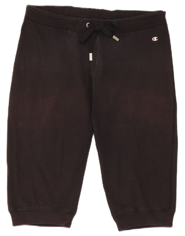 Champion Womens Bermuda Sport Shorts UK 14 Medium Black Cotton