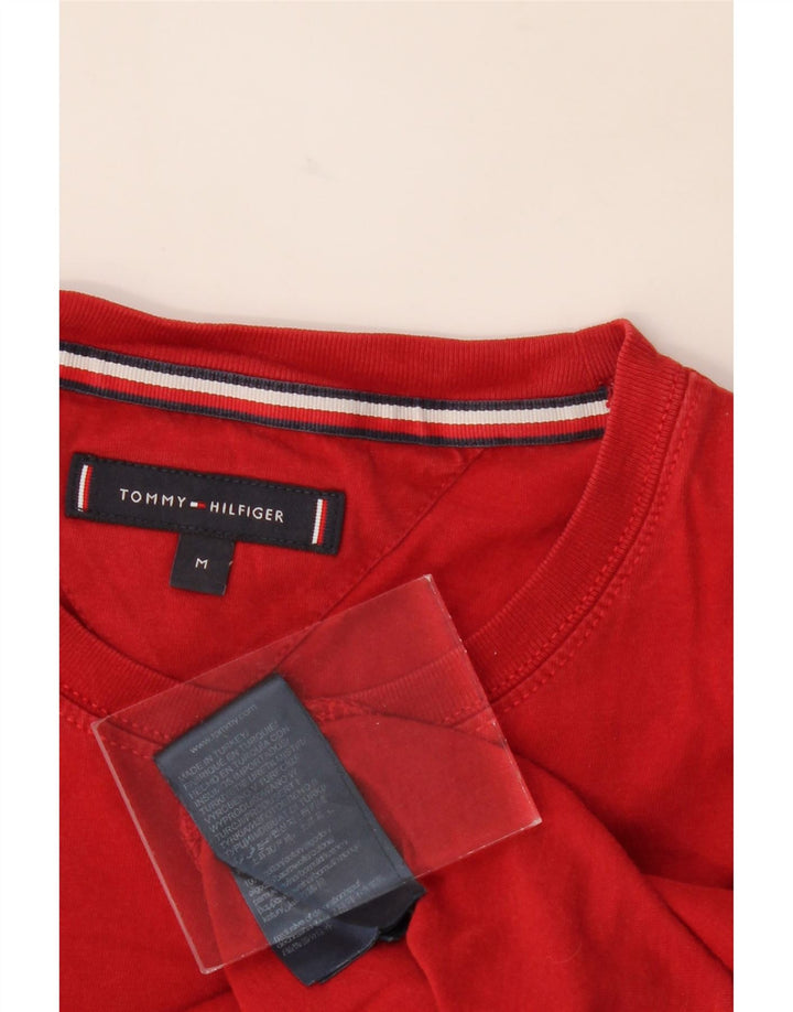 TOMMY HILFIGER Mens T-Shirt Top Medium Red Cotton Vintage Tommy Hilfiger and Second-Hand Tommy Hilfiger from Messina Hembry 
