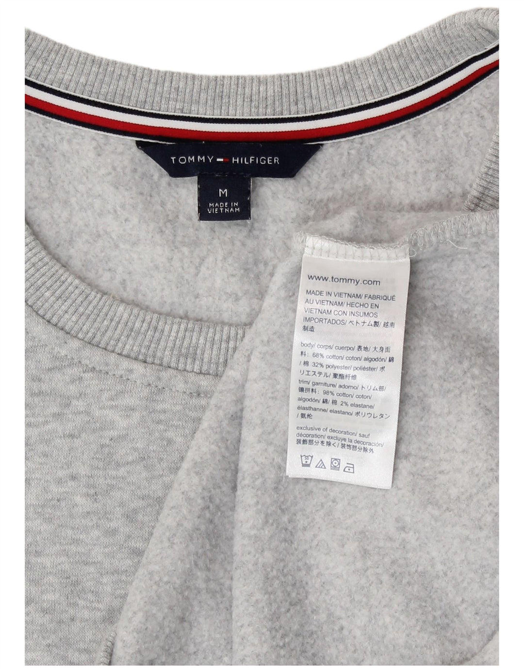 Tommy Hilfiger Graphic Sweatshirt Jumper UK 14 Medium Grey Flecked