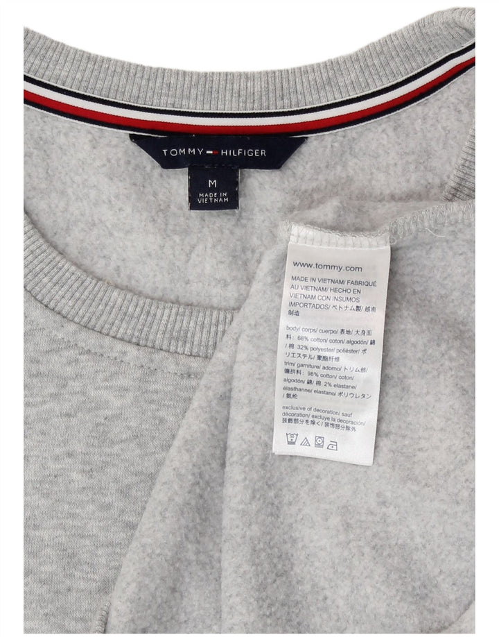 Tommy Hilfiger Graphic Sweatshirt Jumper UK 14 Medium Grey Flecked