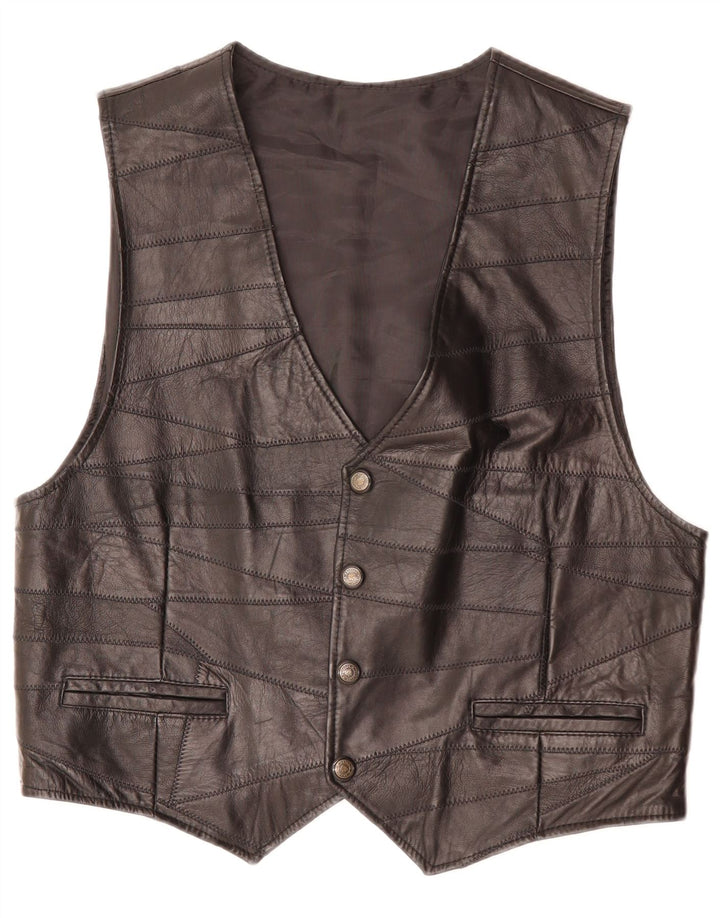 VINTAGE Herre lædervest Medium Sort