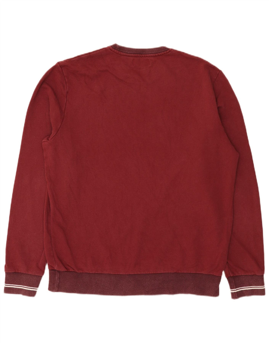 Fred Perry Herre Sweatshirt Jumper Large Bourgogne Bomuld