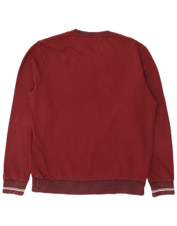 Fred Perry Herre Sweatshirt Jumper Large Bourgogne Bomuld