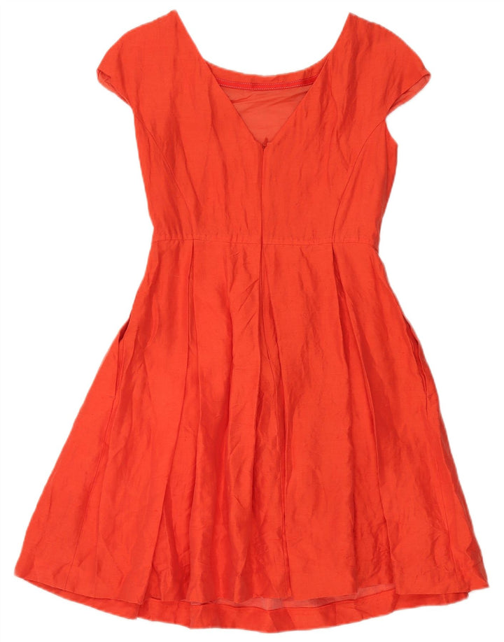 Max Mara Damen-Wochenende-A-Linien-Kleid, Größe S, Orange, Leinen