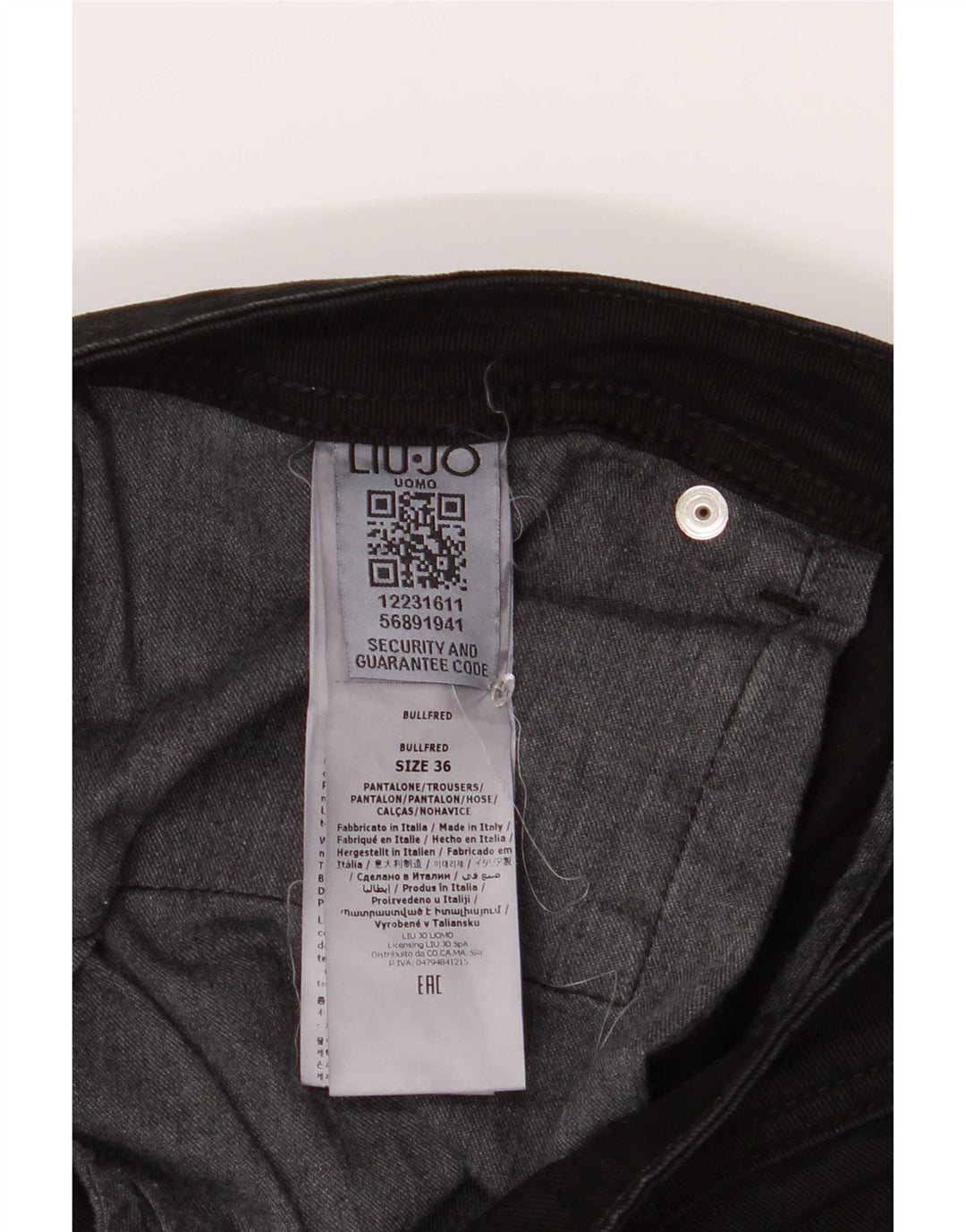 Liu Jo Mens Fred Regular Cropped Jeans W36 L29 Black Cotton