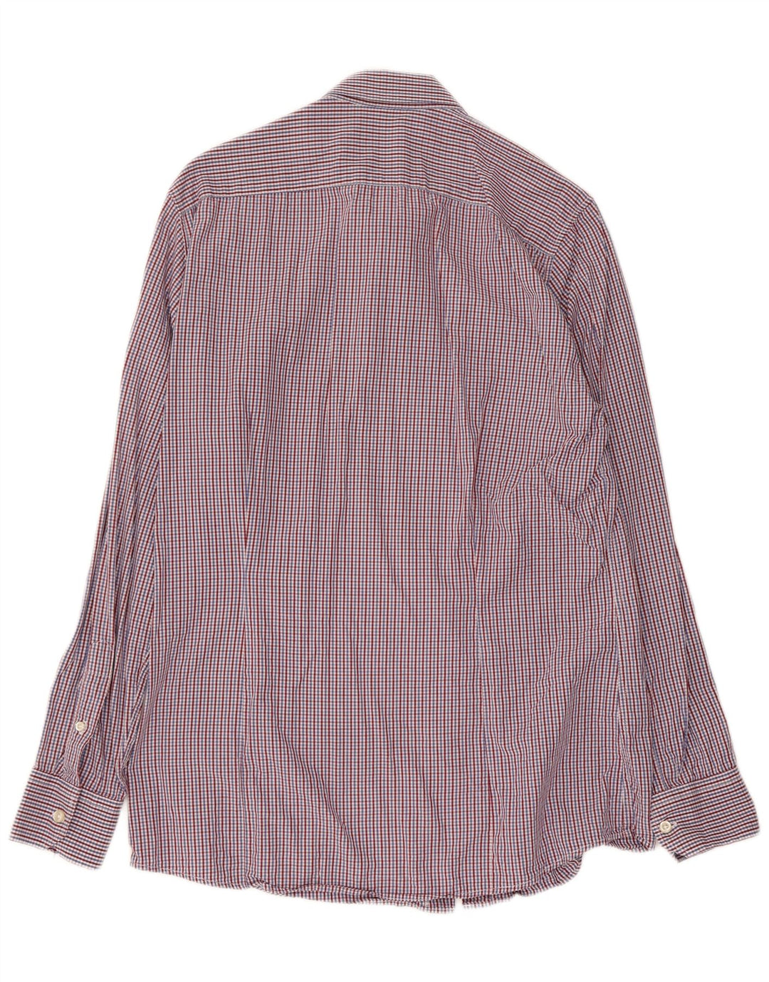 Benetton Mens Shirt Medium Blue Check Cotton