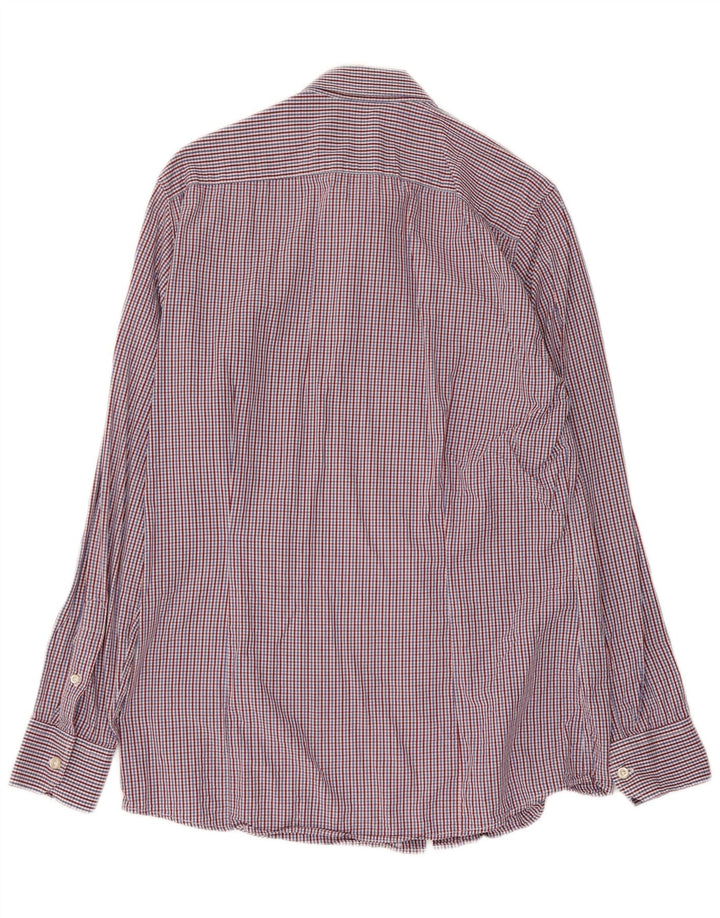 Benetton Mens Shirt Medium Blue Check Cotton