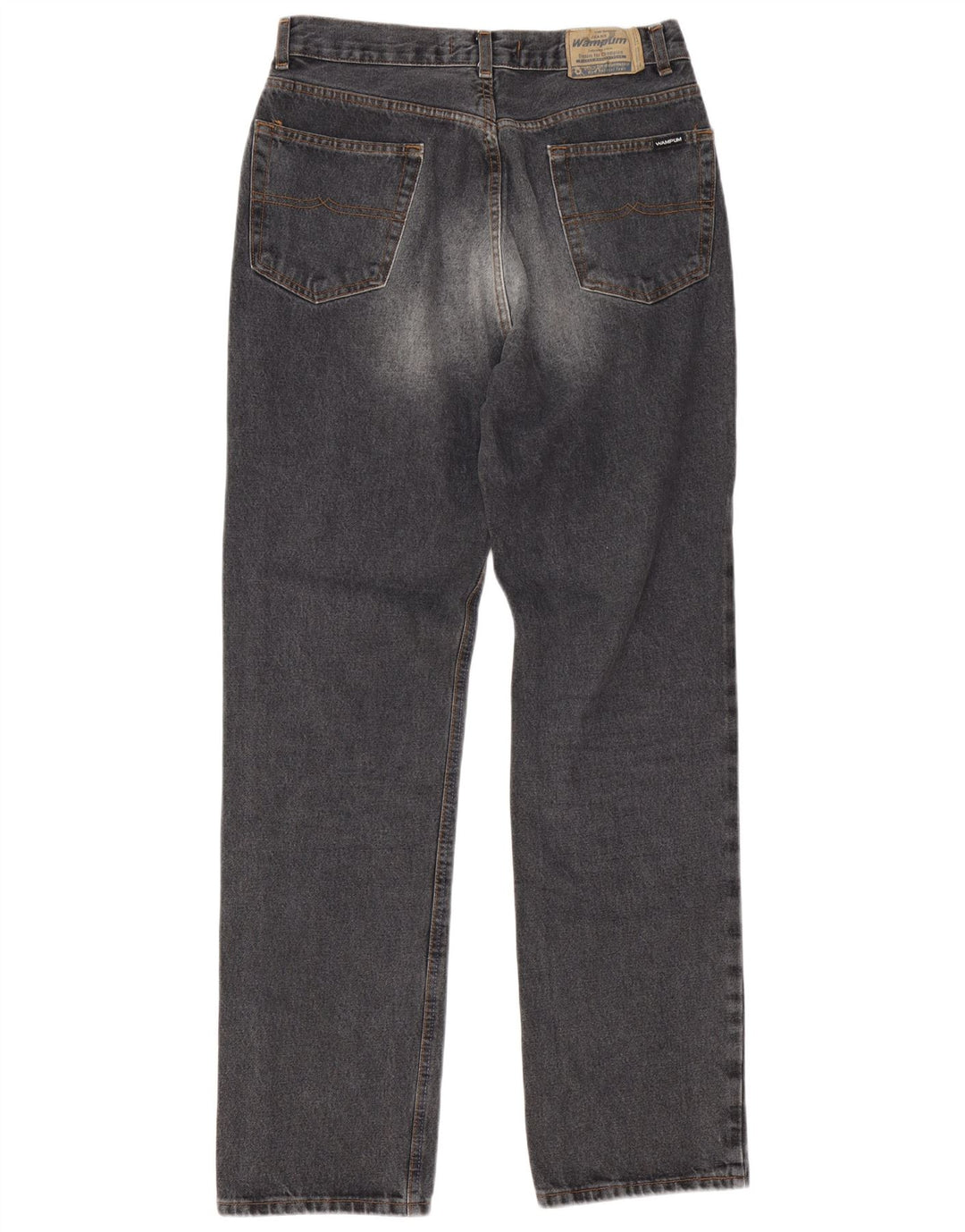Wampum Mens Straight Jeans W36 L33 Grey Cotton