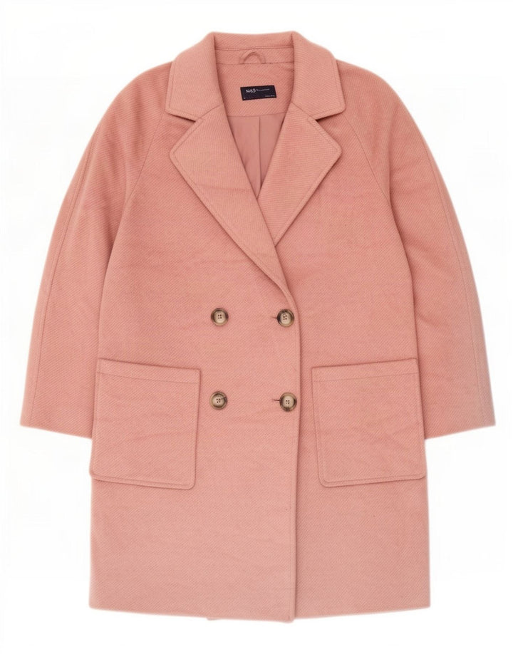 Marks & Spencer Dame Oversized Dobbeltradet Frakke UK 10 Small Pink