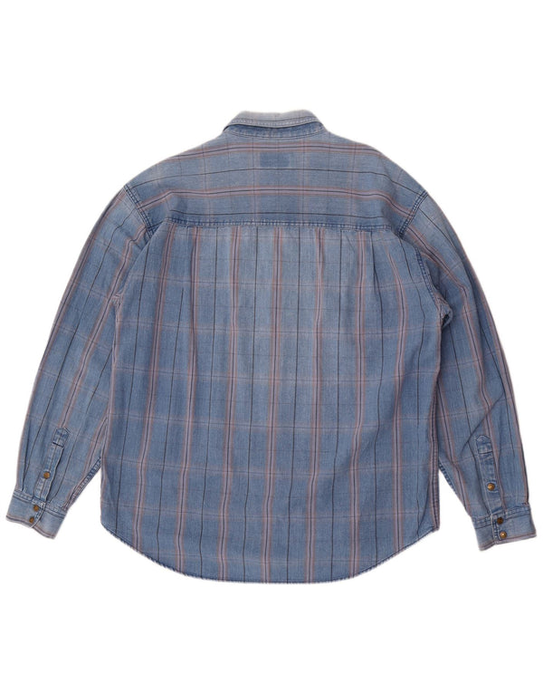 Wrangler Mens Western Shirt 2XL Blue Check Cotton