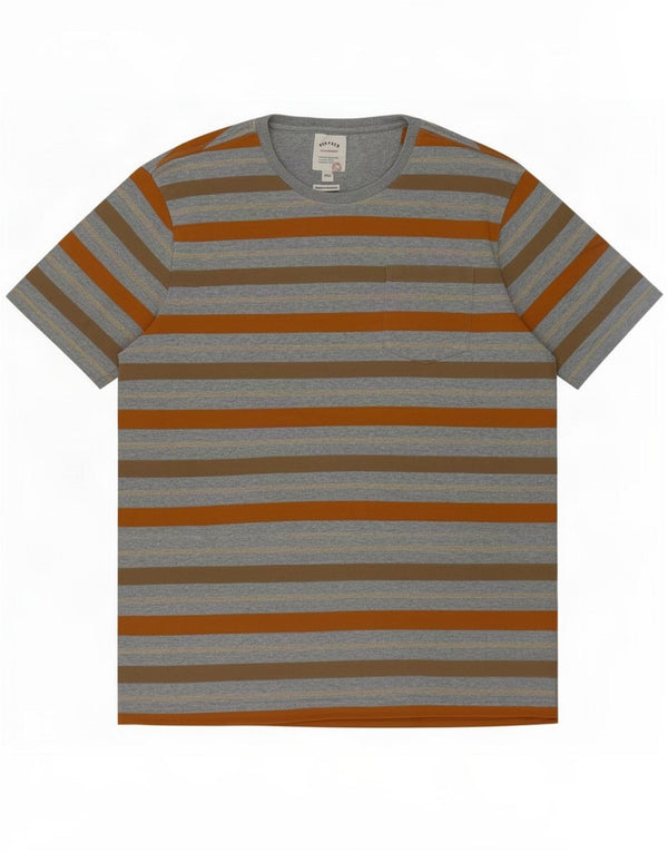 Fat Face Mens T-Shirt Top XL Grey Striped Cotton