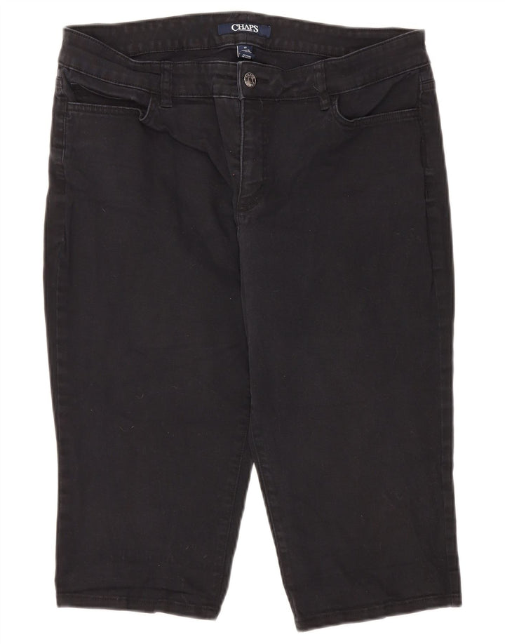 CHAPS Womens Bermuda Shorts US 12 Large W34  Black Cotton