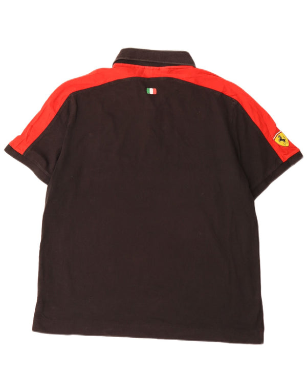 Puma Mens Ferrari Polo Shirt XL Black Colourblock