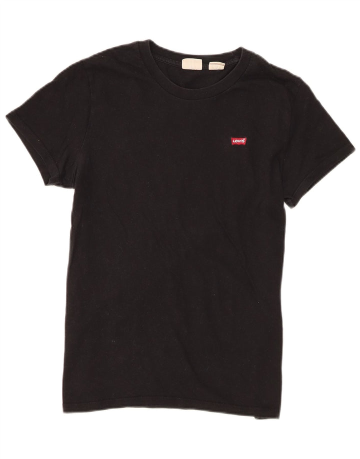 Levi's Womens T-Shirt Top UK 10 Small Black Cotton