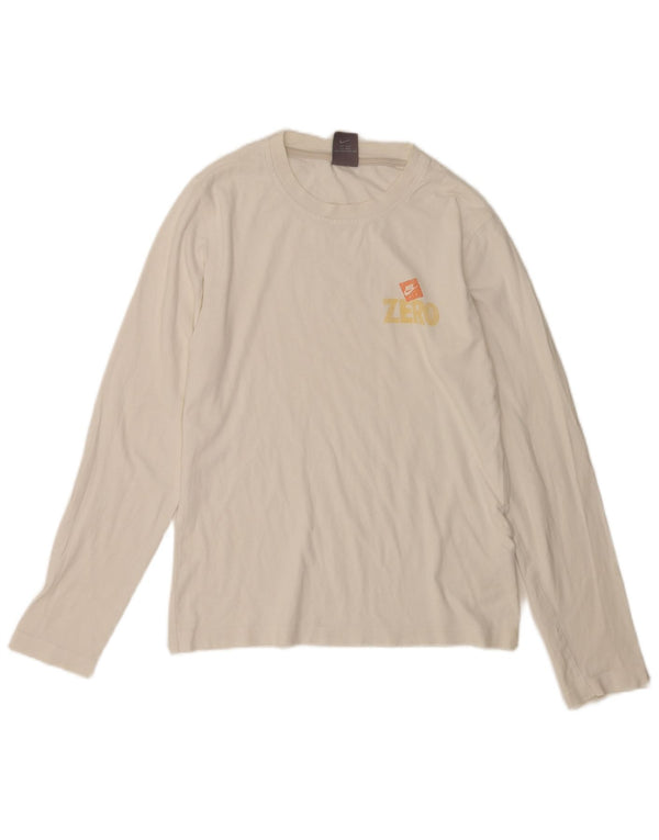 Nike Haut à manches longues pour homme UK 36/38 Petit Blanc Coton