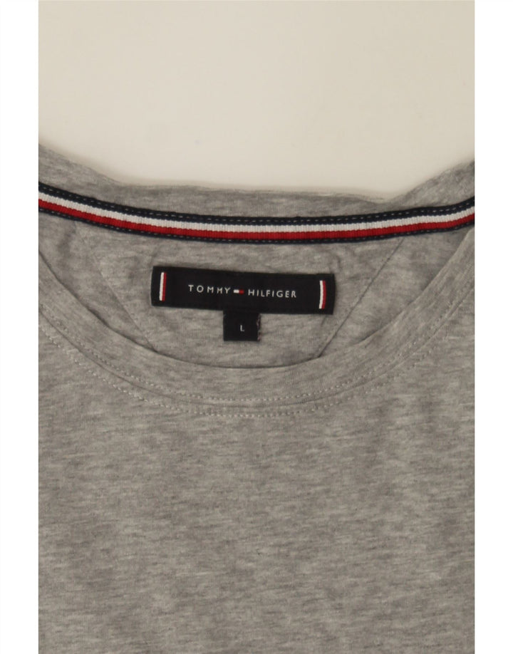 TOMMY HILFIGER Mens T-Shirt Top Large Grey Cotton Vintage Tommy Hilfiger and Second-Hand Tommy Hilfiger from Messina Hembry 