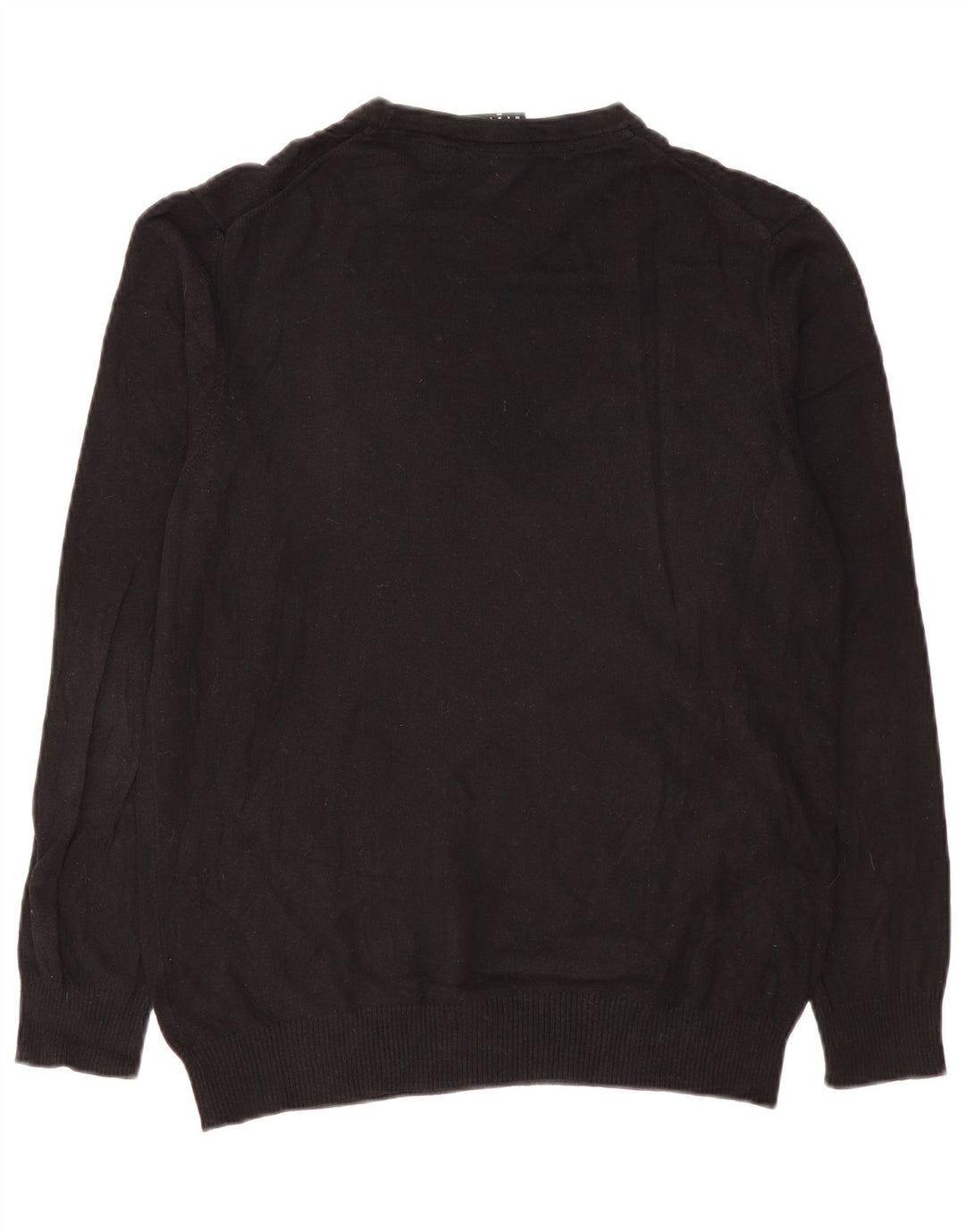 Lyle & Scott Herre sweater med rund hals, medium sort bomuld
