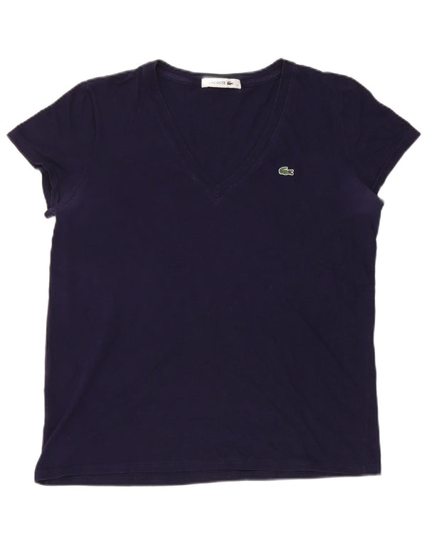 Lacoste Damen T-Shirt Top Größe 40 Medium Marineblau Baumwolle