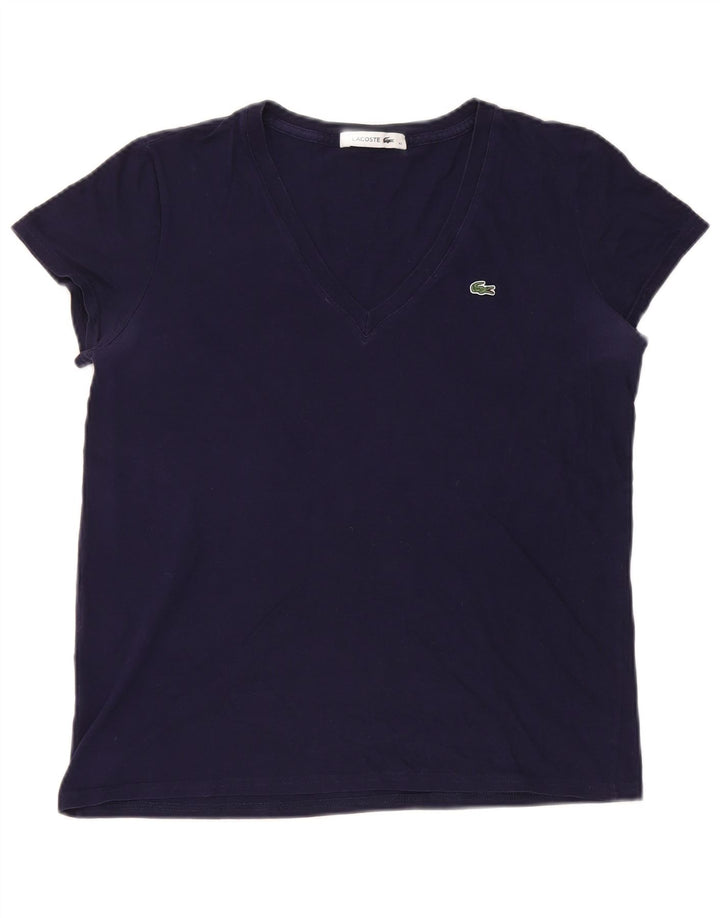 Lacoste Damen T-Shirt Top Größe 40 Medium Marineblau Baumwolle