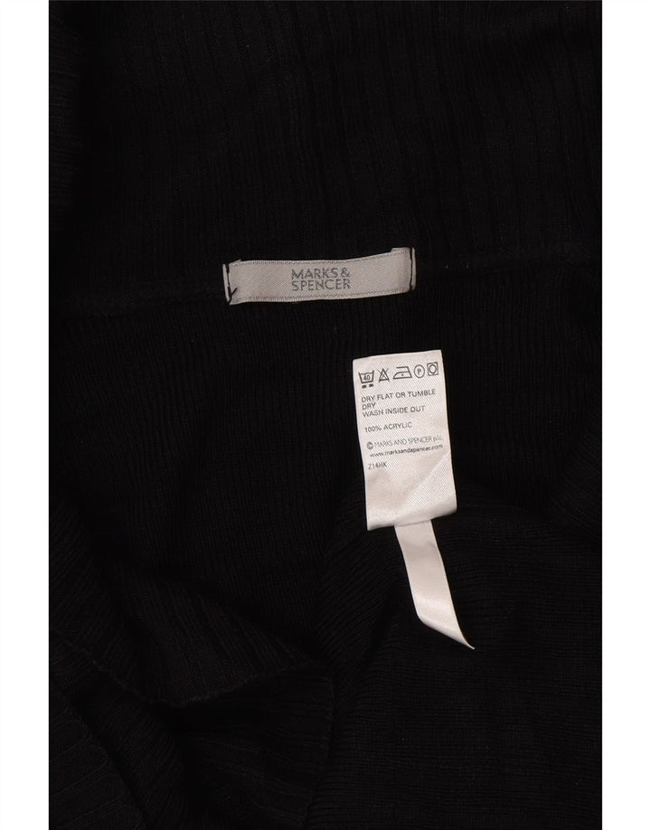 Marks & Spencer Dame Cardigan Sweater UK 12 Medium Sort Akryl