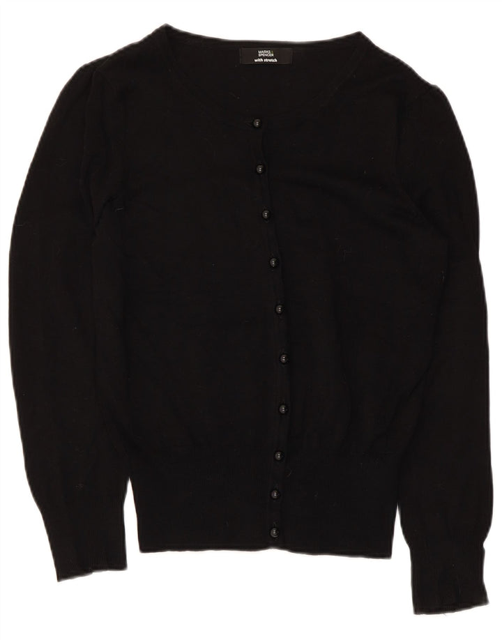 Marks & Spencer Womens Cardigan Sweater UK 8 Small  Black Viscose