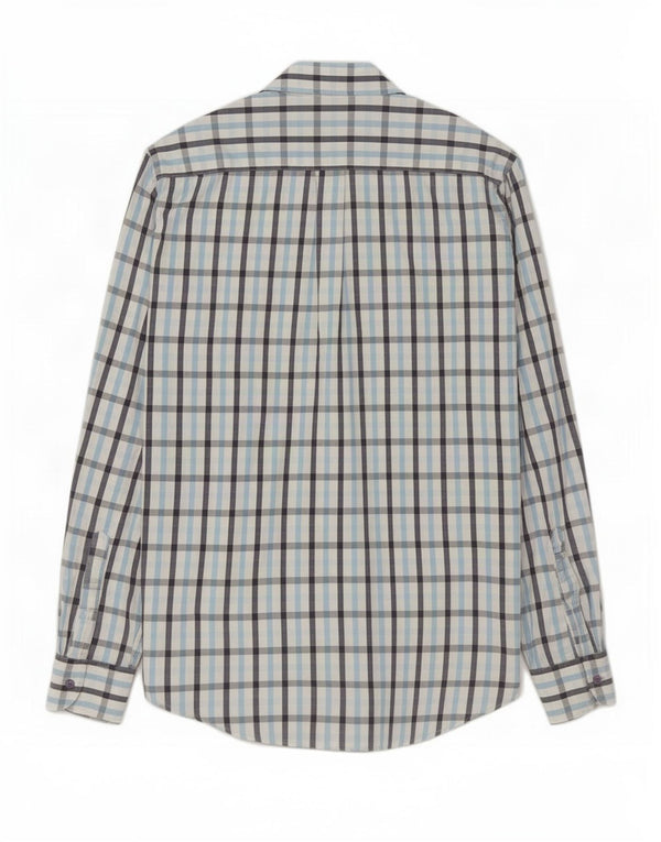 Sergio Tacchini Mens Shirt Small Blue Check Cotton