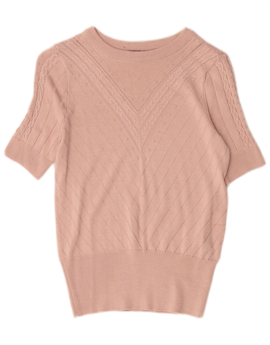 Marks & Spencer Womens Crew Neck Jumper Sweater UK 8 Small Pink