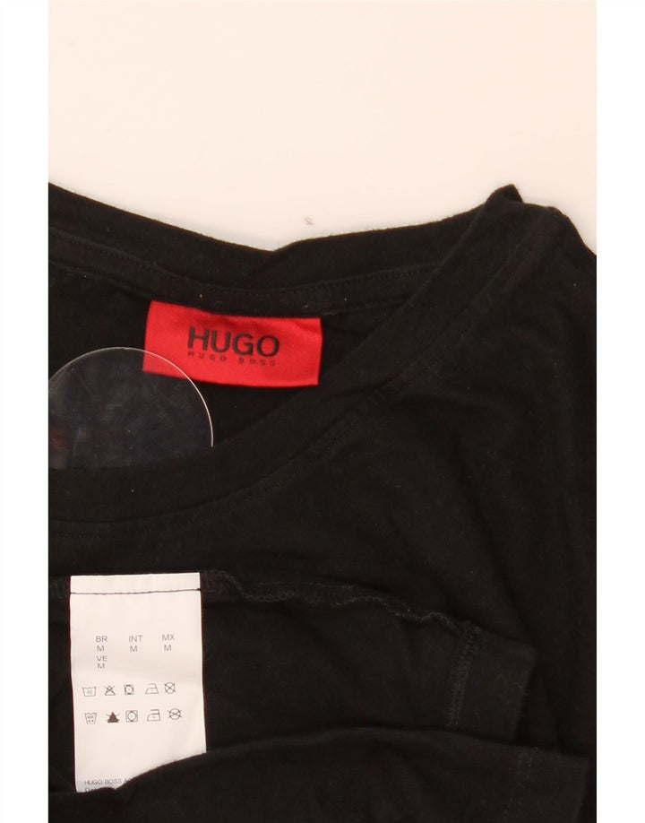 Hugo Boss Herre T-Shirt Top Medium Sort Bomuld