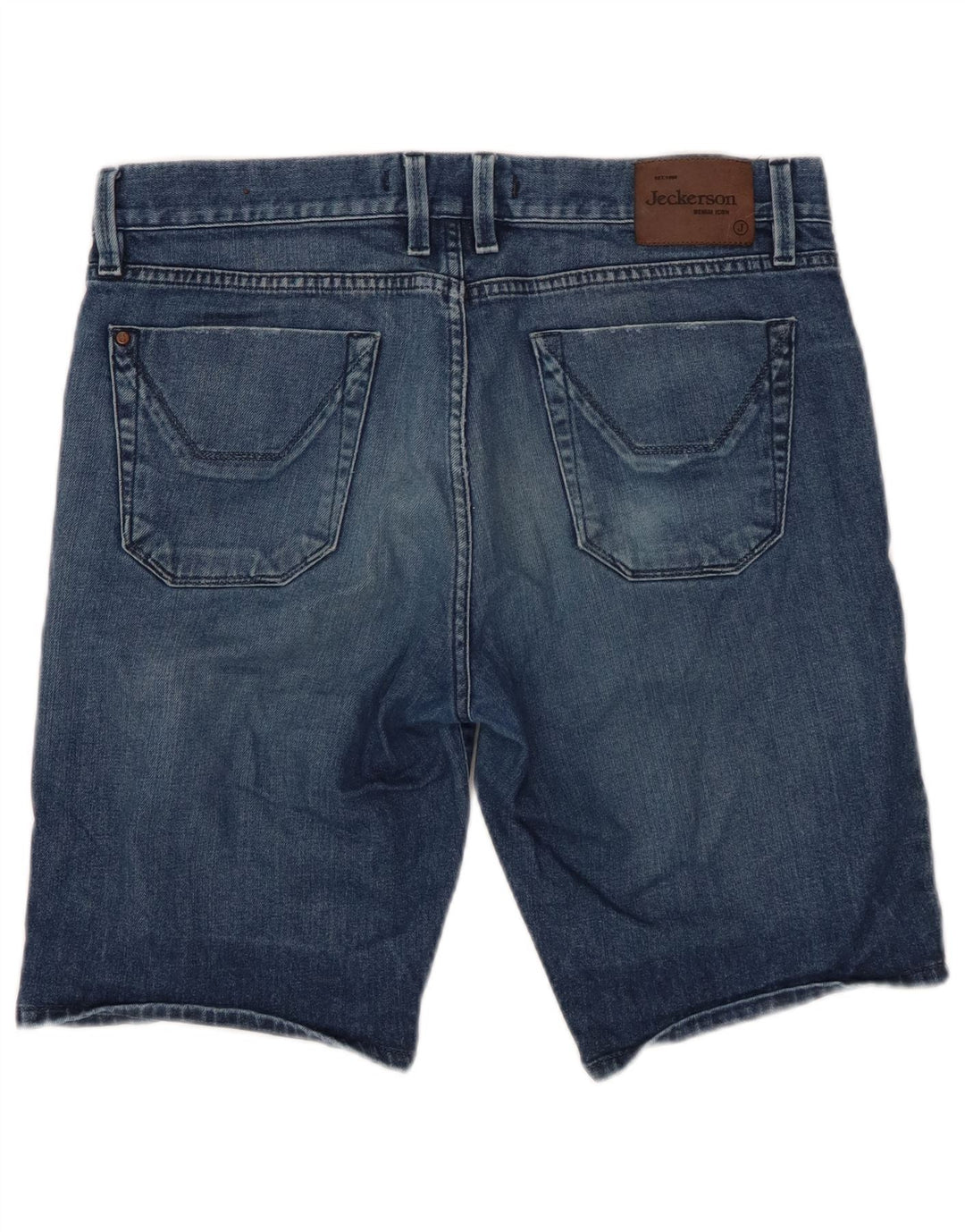 JECKERSON Mens Denim Shorts W34 Large Blue Cotton