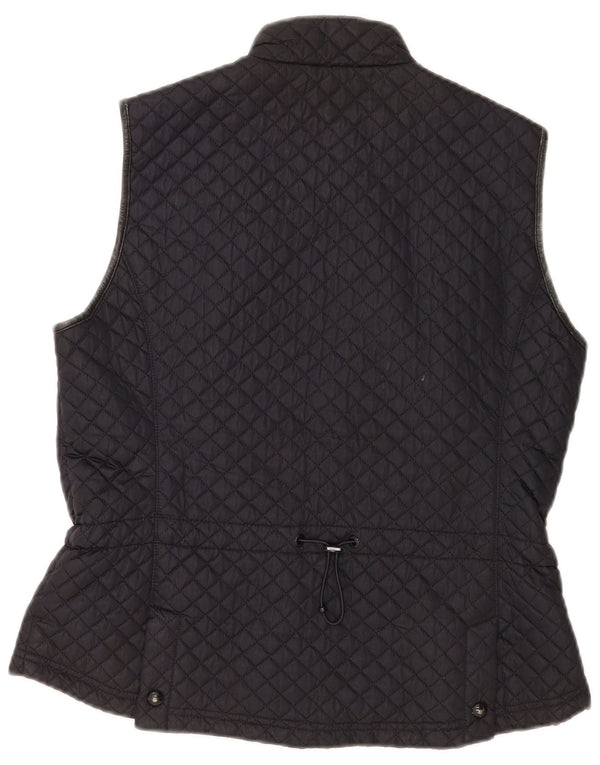 Massimo Dutti Dame Quiltet Gilet UK 18 XL Sort Polyester